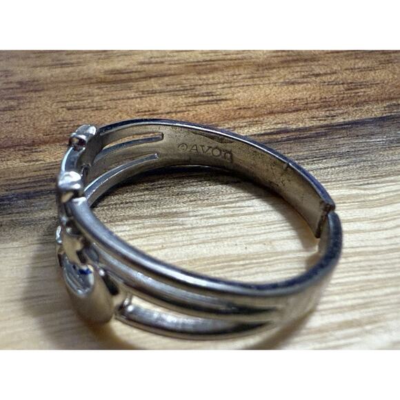 Dangle Vintage Avon Shooting Star Earrings W/ Ring Silver Tone Metal Set - Picture 11 of 11